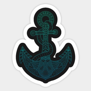 Anchor - Sea Blue Ombre Sticker
